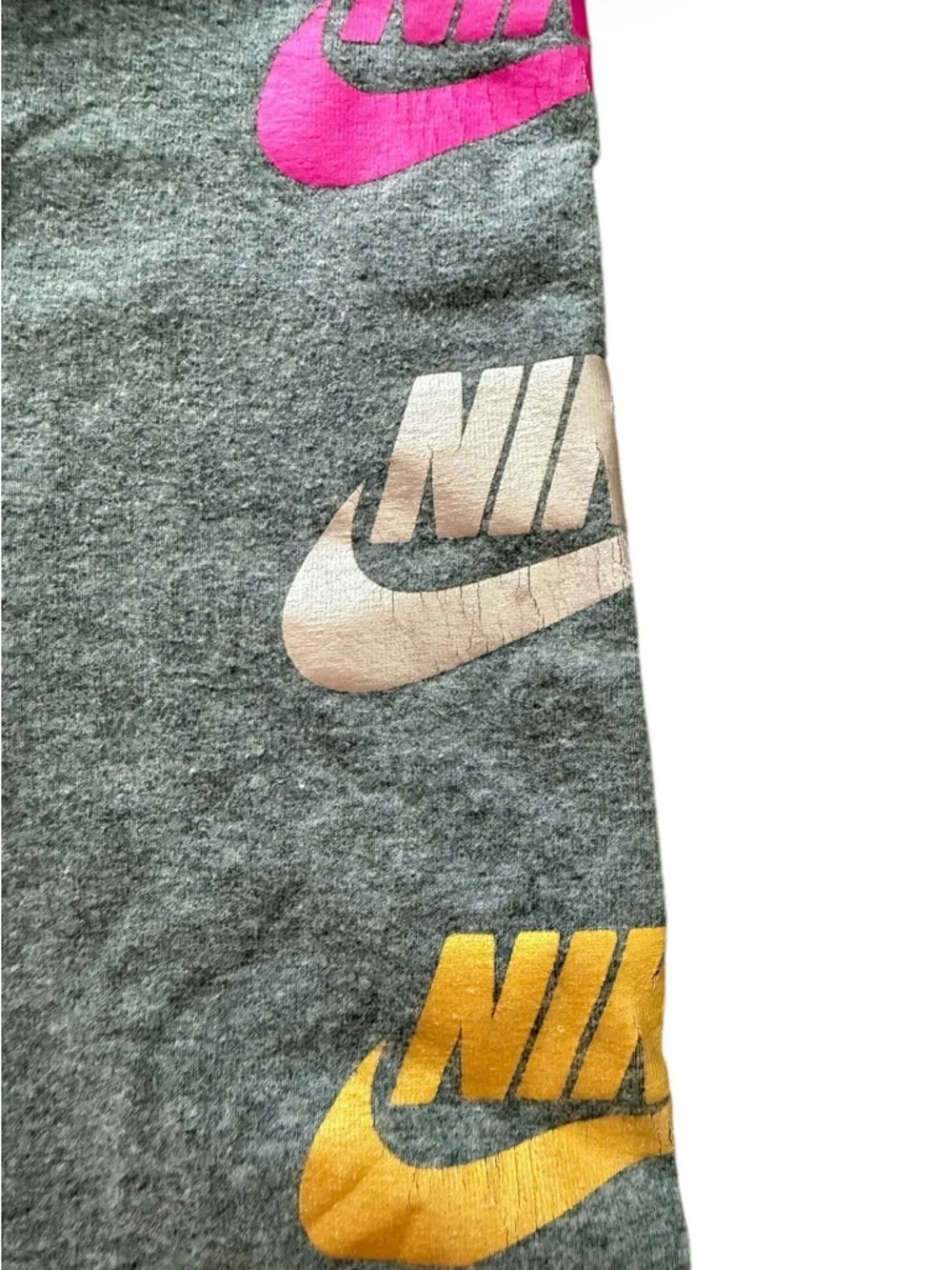 Nike Leggings Futura Shine Carbon Heather Logo Elastic Waist 2T Toddler Cotton